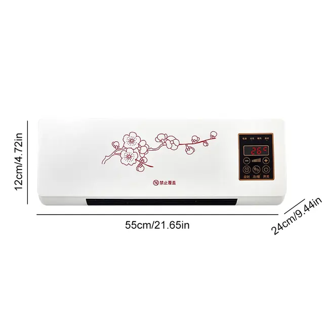 Mini Cold Air Conditioner 1800W Remote Control Wall Mounted Heater Touch Screen Electric Home Heater Cooling Heating Second Gear 6