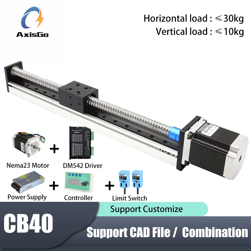 บอลสกรูตารางสไลด์เชิงเส้นความจุโหลด 30 กก. เวทีการเคลื่อนที่เชิงเส้นที่มีความแม่นยําสําหรับคู่มือรางระบบอัตโนมัติ CNC 1