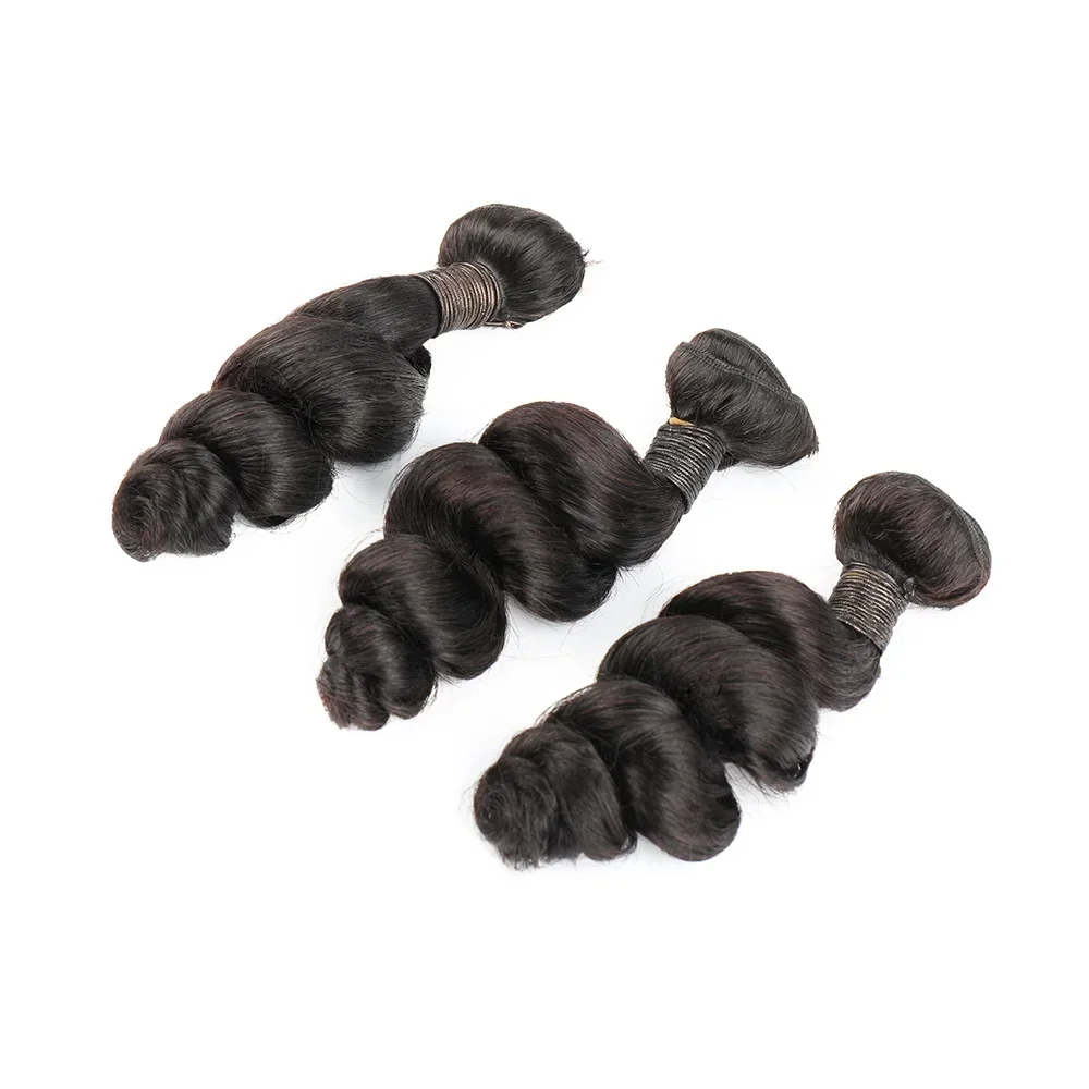 Brazilian Loose Wave Virgin Hair 3 Bundle Natural Spring Wave Bundle Huamn Hair Unprocessed Human Weave Extensions