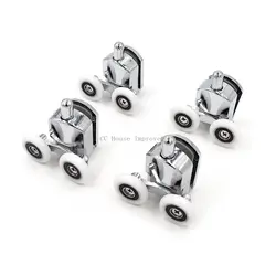 Enhanced Zinc Alloy Double-Wheel Sliding Shower Door Rollers Replacement - 27mm (4pcs down)
