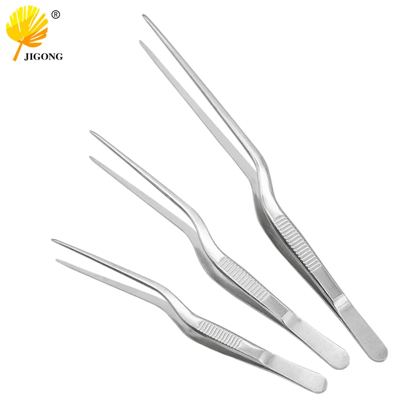 Tweezers Atraumatic Forceps Angled Clamp Stainless Steel Tweezers Tool 1PC 14cm/16cm/20cm tweezer tool