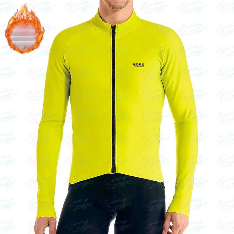 

Зимняя одежда для велоспорта на застежке, командная спортивная одежда с длинным рукавом, теплая кашемировая футболка для езды на снегу, Джерси для шоссейного велосипеда, куртка для горного велосипеда Uci