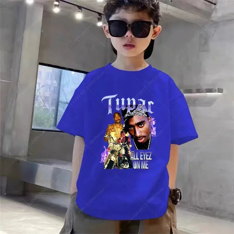 Tupac 2pac Rapper Thug Life Hip Hop Fashion Kids T-shirt Baby Boys Girls Clothes Summer Children Cotton Short Sleeve T Shirt Top 5