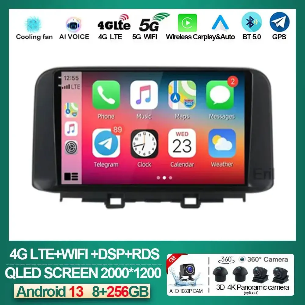 

Android 13 Car Radio For Hyundai Kona Encino 2017 - 2019 Car Radio Stereo Multimedia Navigation GPS Wireless Carplay Stereo WIFI