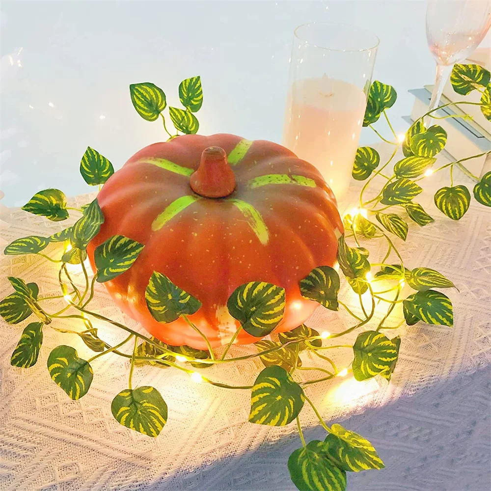 

2M 20 LED Watermelon Leaf String Light DIY Artificial Ivy Vine Fairy Light Battery Powered Christmas Tree Plants Garland Light