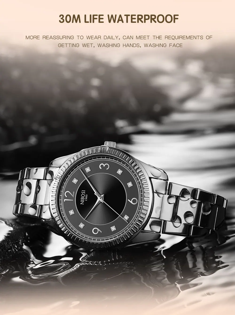 Luxury Men Women Watch Gold White Quartz Wrist Watch Stainless Steel Couples Clock Casual Waterproof Mens Watches_voghion.com