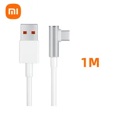 Xiaomi 120W Super Fast USB Charger with 90 Degree Type C Charging Cable (White 1M)