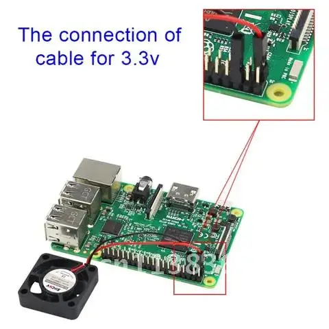 Фото Регулируемый Вентилятор охлаждения процессора для Raspberry Pi 4 B / 3B + / 3B / 2B / B + 5 В 3,3 В №2