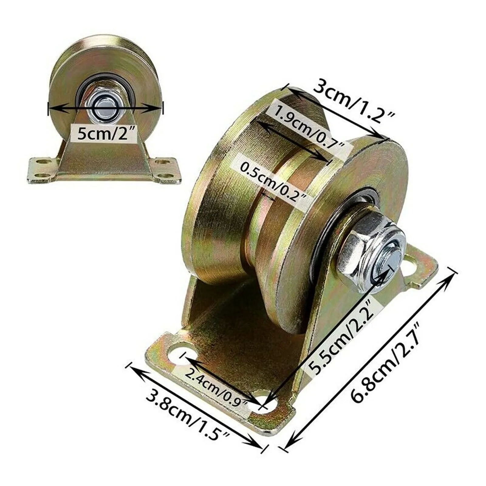 US Sliding door casters are suitable for V-track 2-inch V-groove wheel 4-piece steel roller - 2