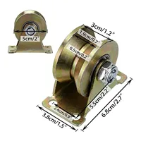US Sliding door casters are suitable for V-track 2-inch V-groove wheel 4-piece steel roller - 2