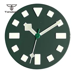 Matte Finish 29mm Watch Dial with Green Luminous Details in Blue/Black/Green - Fit NH35 NH36 NH38 (Green dial hands)