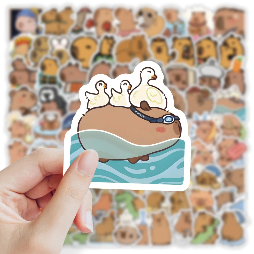 Kawaii Cartoon Capybara Animal Stickers 10/30/50/120pcs