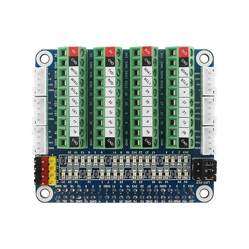 Led Terminal Block Breakout Board Raspberry pi Gpio Status Hat Adc Dca Sensor para Raspberry pi 4b 3b Mais 3a Test Expansion Board - Imagem 3