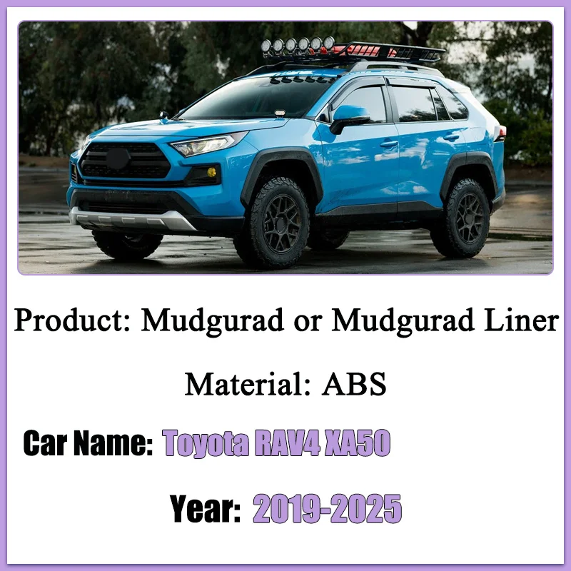 토요타 RAV4 XA50 2019-2025 차량용 라이너 펜더 플레어 스플래시 가드 오염 방지 머드가드 머드플랩 키트 자동차 외부 액세서리