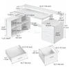 Office Furniture Desk Sets ,65" L Shaped Desk With Power Outlets And Monitor Stand , Computer Desk With LED Light &File Cabinet 5