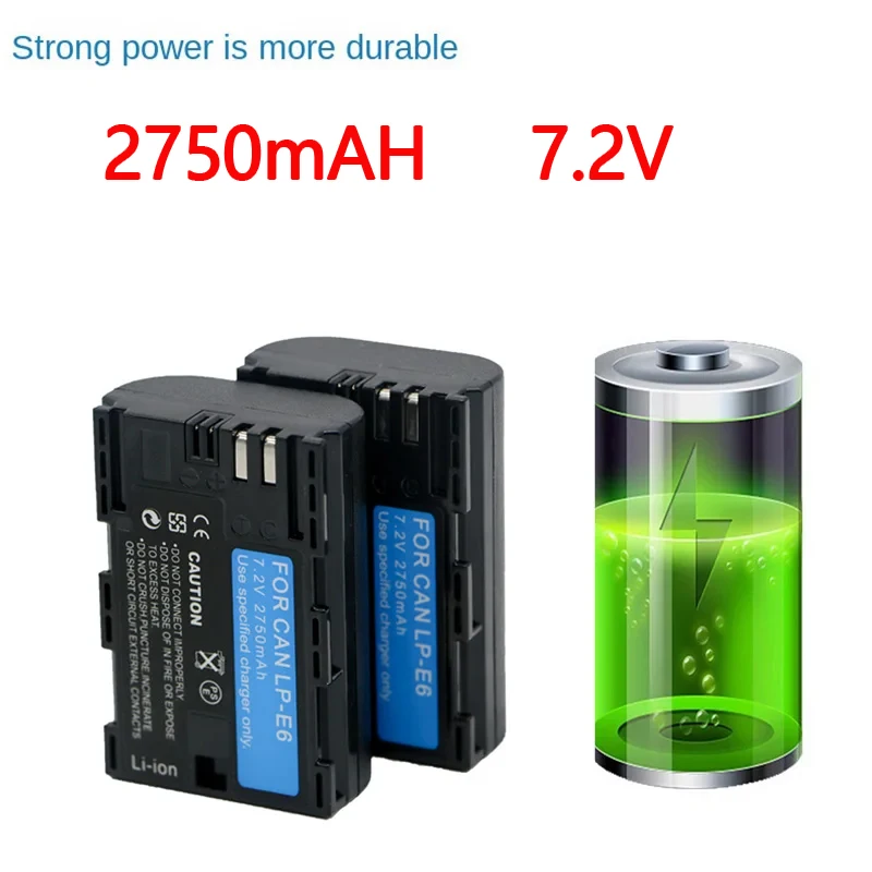 

7.2V 2750mAh LP-E6 LPE6 Camera Battery For Canon for EOS 5D Mark II 2 III 3 6D 7D 60D 60Da 70D 80D 90D DSLR for EOS 5DS