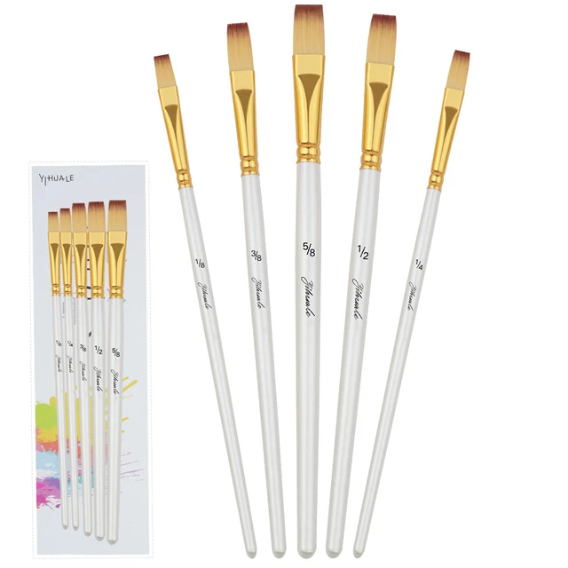 12pcs Professional Filbert Paint Brushes Set Synthetic Nylon Tips White  Artist Brush Perfect for Acrylic Oil Watercolor Gouache - AliExpress