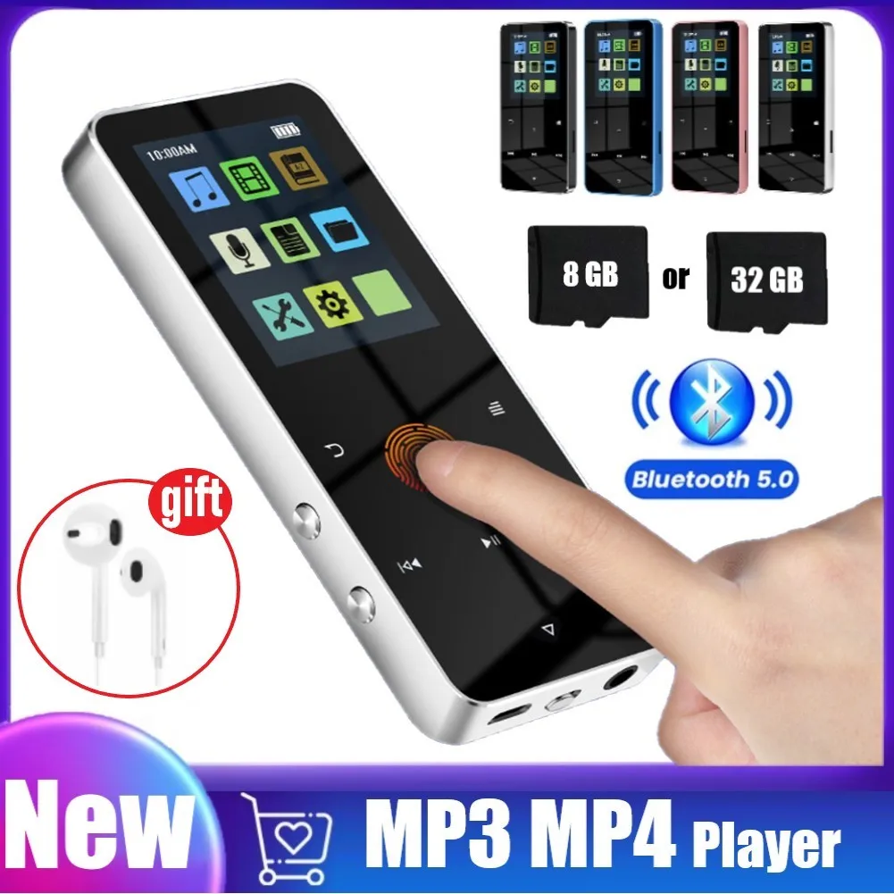1.8 Inch Metal Touch MP3 MP4 Music Player Bluetooth-compatible 5.0 Fm Radio Video Play 8/32GB E-book Hifi Player Walkman mp4 player,music player,mini media player