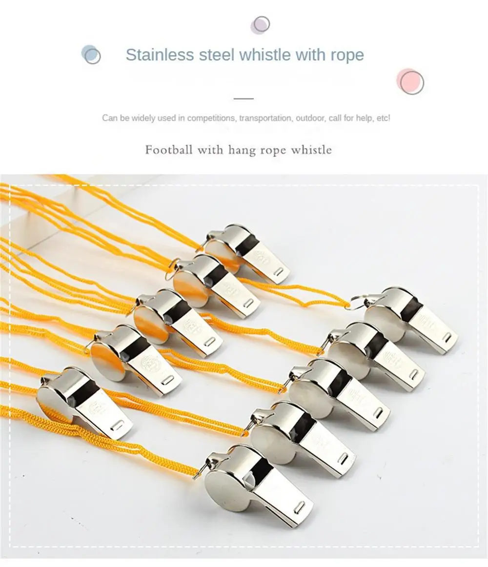Description Picture 2 of itemMetal Whistle Referee Sport Rugby Party Outdoor sports Like Whistle Training School Soccer Football Colorful lanyard Whistle