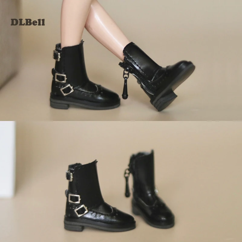 1 Pair New Handmade Blythe Doll Classic Shoes PU Leather Ankle Boots Suitable For Blyth, Barbie, Pullip, Azone, Ob24,1/6 Dolls