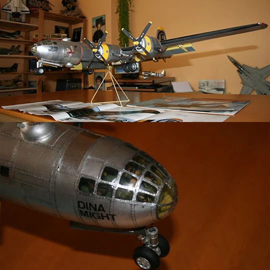 US B29 Superfortress Bomber Paper Craft 1:47 airplane Model