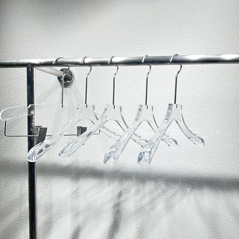 【5 Pcs】Transparent Acrylic Hangers for High-end Clothing Stores 3