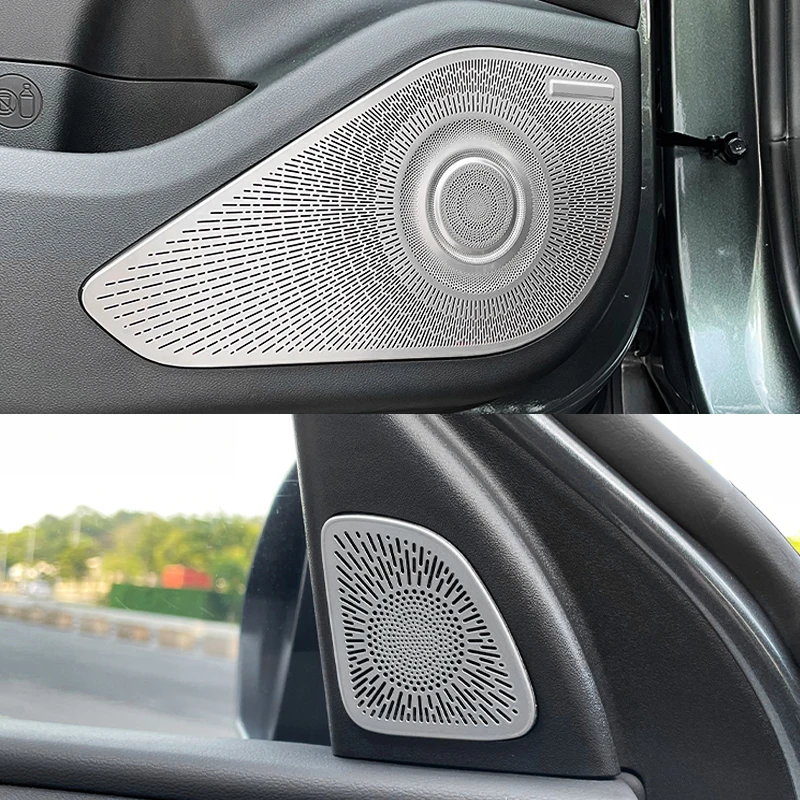 Car Door Audio Cover Interior Door Audio Speaker Trim Bezel Cover Garnish For Hyundai Tucson NX4 Door Loudspeaker Cover Accessories