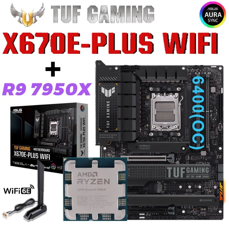 Am5 Asus Tuf Gaming X670eplus Wifi Motherboard Ddr5 + Amd R9 7950x Kit