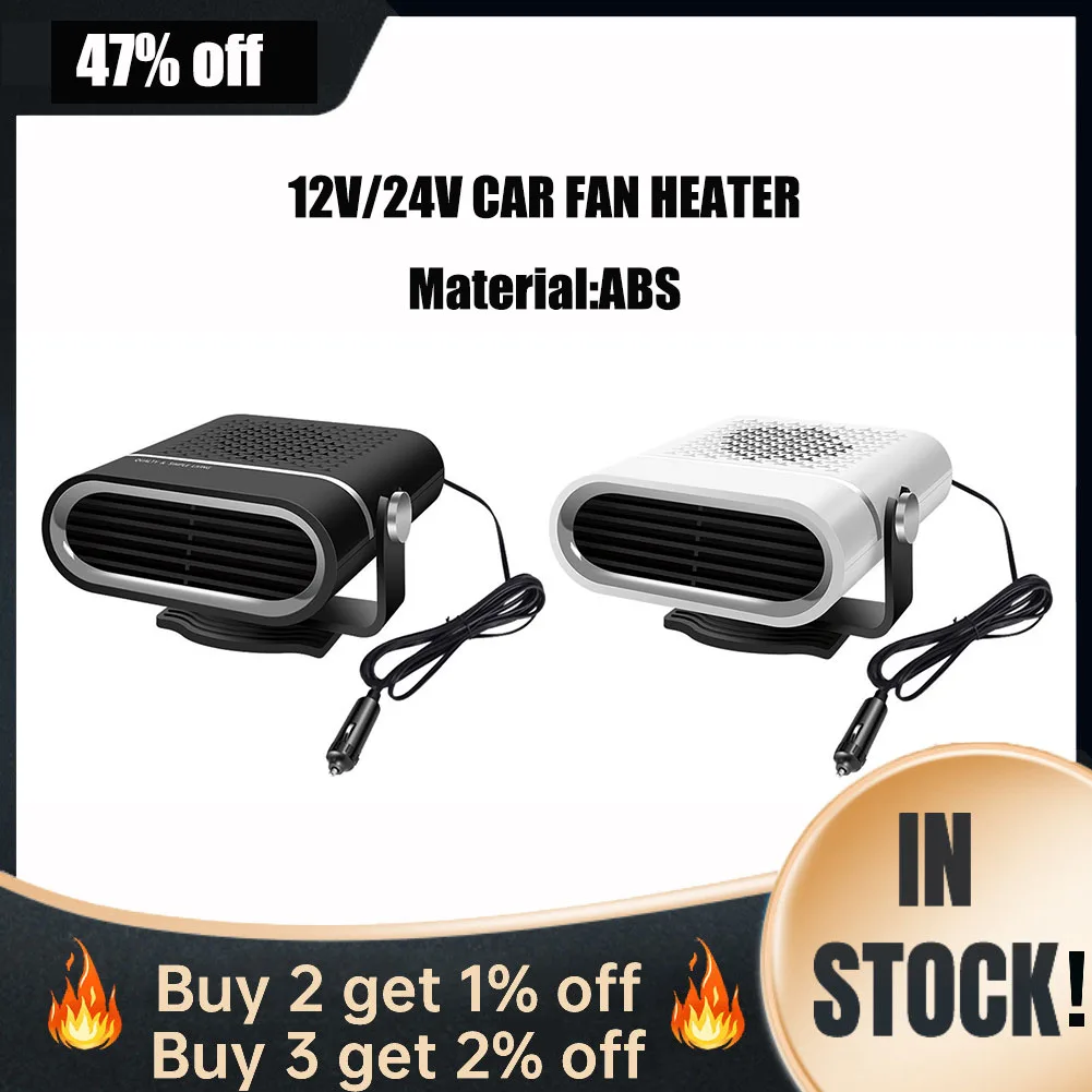 2 In 1 Auto Heizung Tragbare Auto Elektrische Heizung Fan Lüfter 12V / 24V  Auto Windschutzscheibe Defroster defogger Für Auto Zubehör - AliExpress