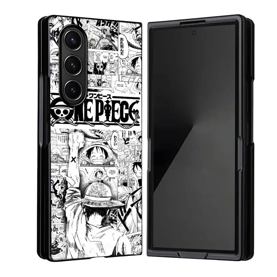 Une pièce bande dessinée Luffy étui pour Samsung Galaxy ZFold3 ZFold5 ZFold7 ZFold6 ZFold4 Z Fold 7 6 5 4 3 couverture de téléphone rigide – Image 5