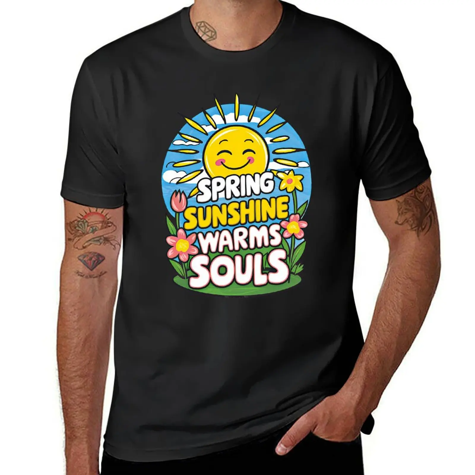 

Spring Sunshine Warms Souls T-Shirt quick-drying plain tees summer clothes men t shirts