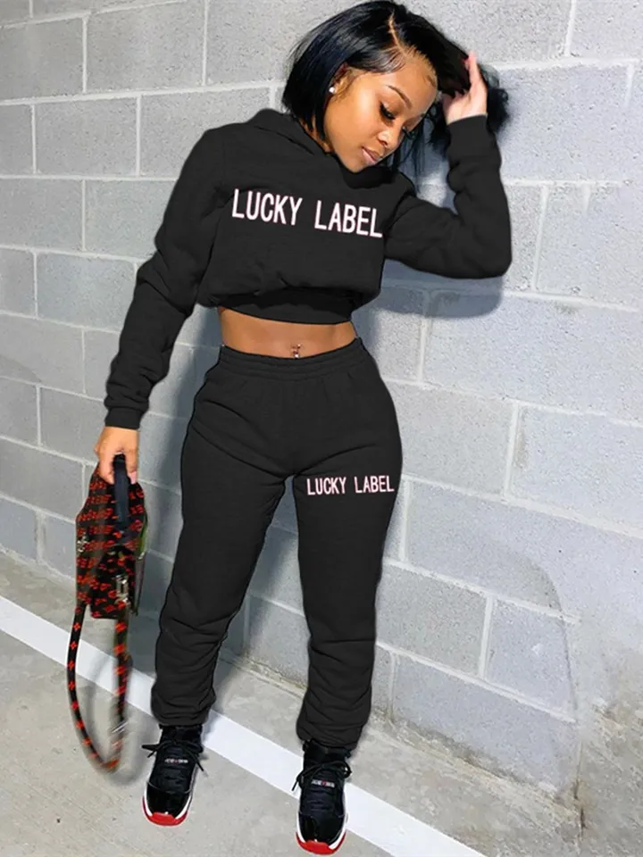 Winter Lucky Label Sports Tracksuit For Women Sexy Macys Womens Sweatsuits  And Jogging Outfit K20S09006 210712 From Dou02, $17.66