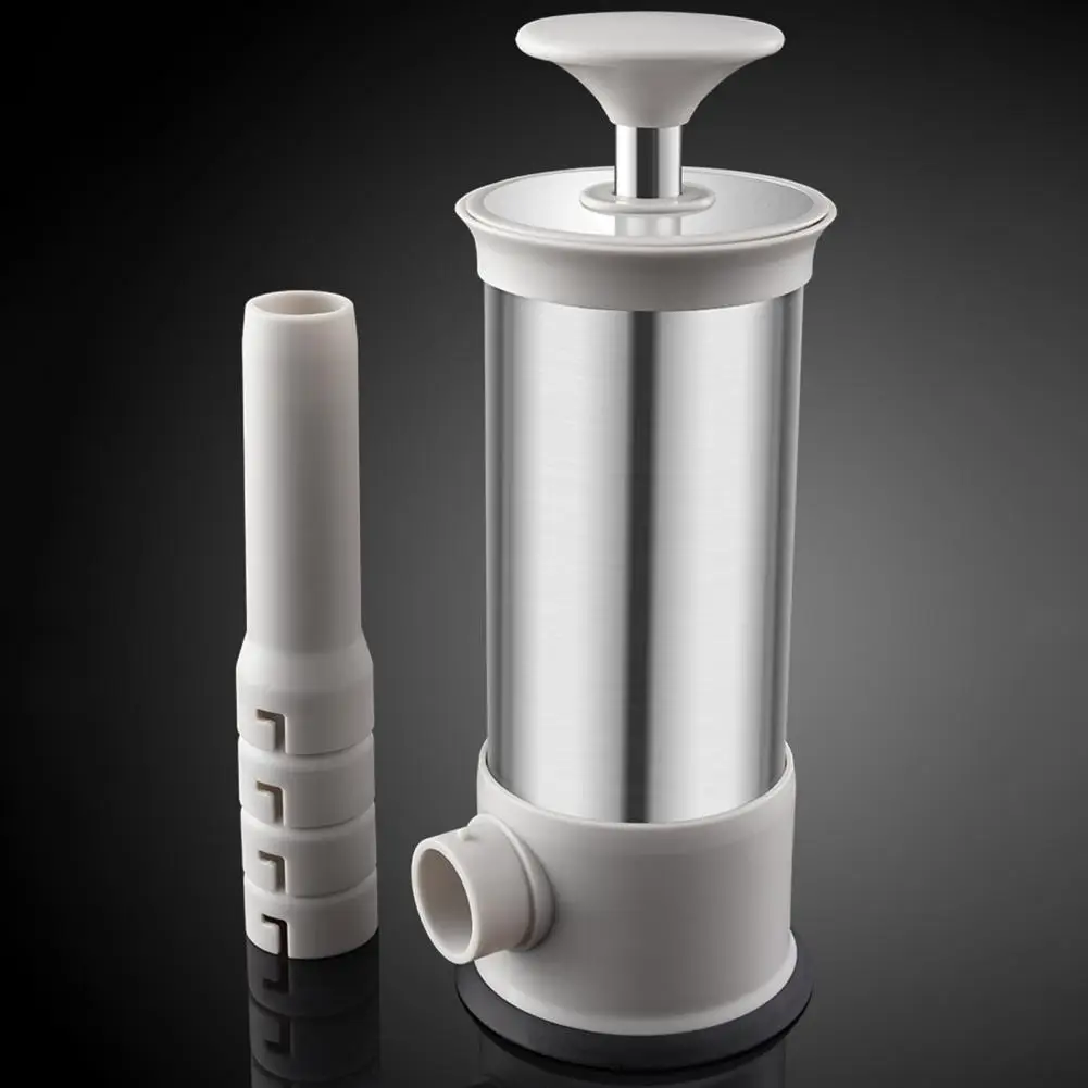

Durable Sausage Stuffer Efficient Stainless Steel Sausage Maker with 4 Nozzles for Home Kitchen Homemade Vertical Sausage