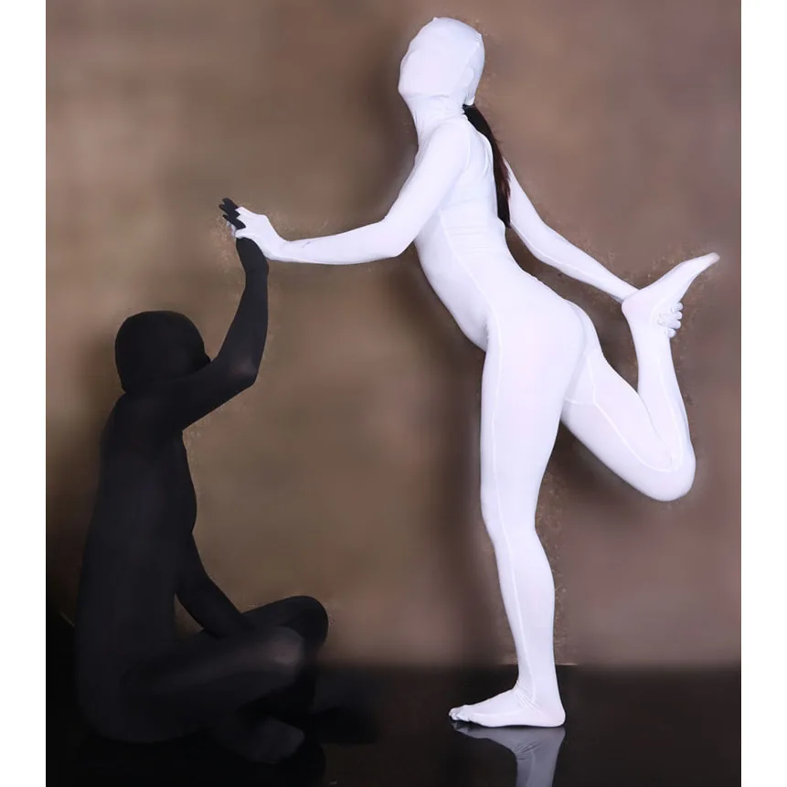 Separated Fingers One Piece Tights Bodysuit Full Coat Zentai Spandex Bodystocking Unitard Rompers Jumpsuit Cosplay Stage Costume