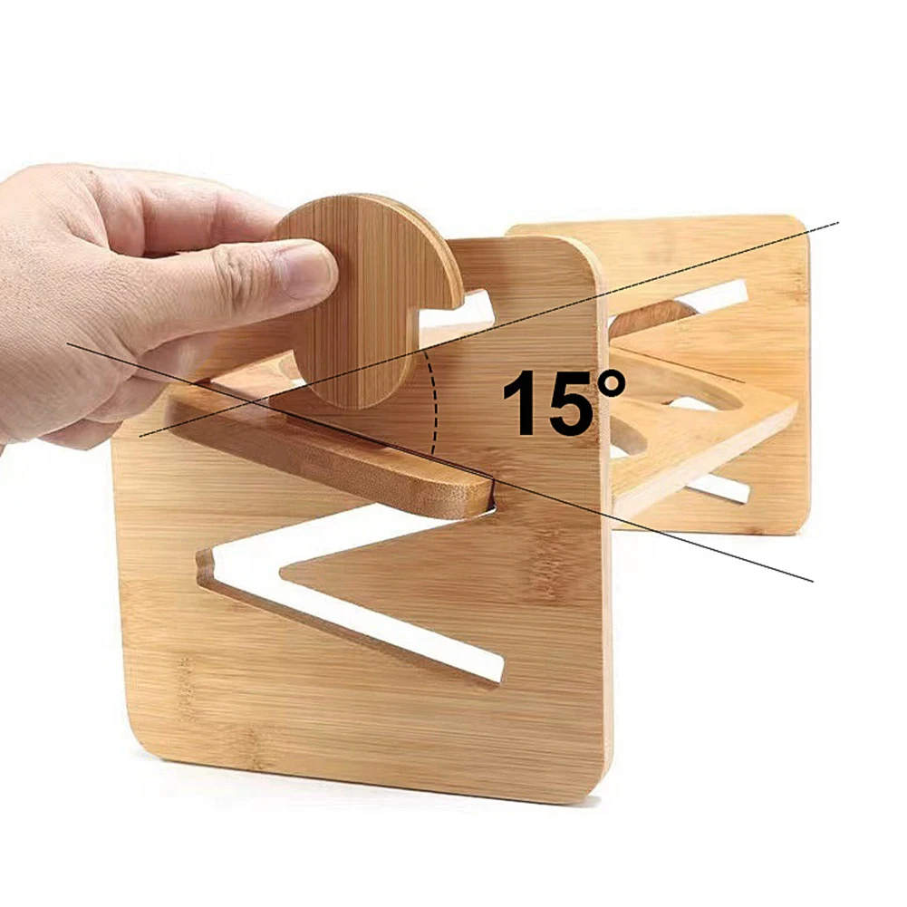 Tieker Bamboo Base Pet Feeder Ceramic Pet Bowl for Small Pets Elevated Feeding Bowl Cat and Dog Supplies: 3 - 5 Days Free Delivery Only UK