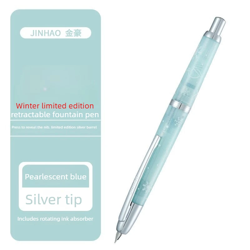 JINHAO 20 Press Fountain Pen Retractable EF/F Nib Plastic With Clip Writing Ink Converter School Supplies PK 10 A1_voghion.com