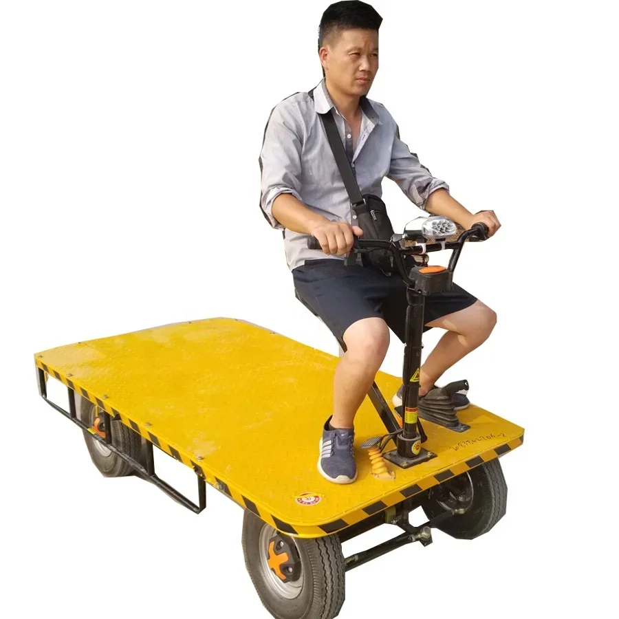 Large size 1000kg flat electric trolley cart for short-distance transportation of goods