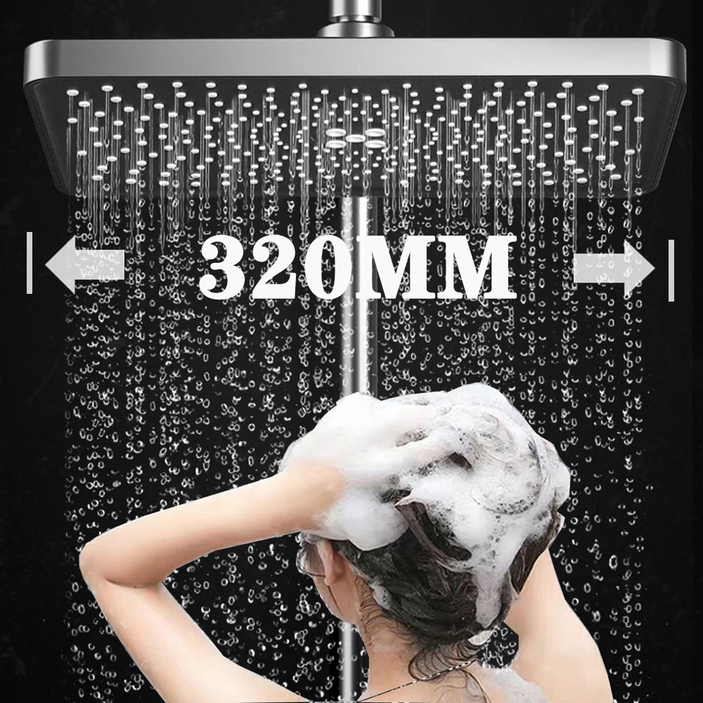 Rainfall Spa Shower Head Large Overhead Alta Pressão Water Saving Showerhead Engrossar Tool-less Instalação Banho Acessórios