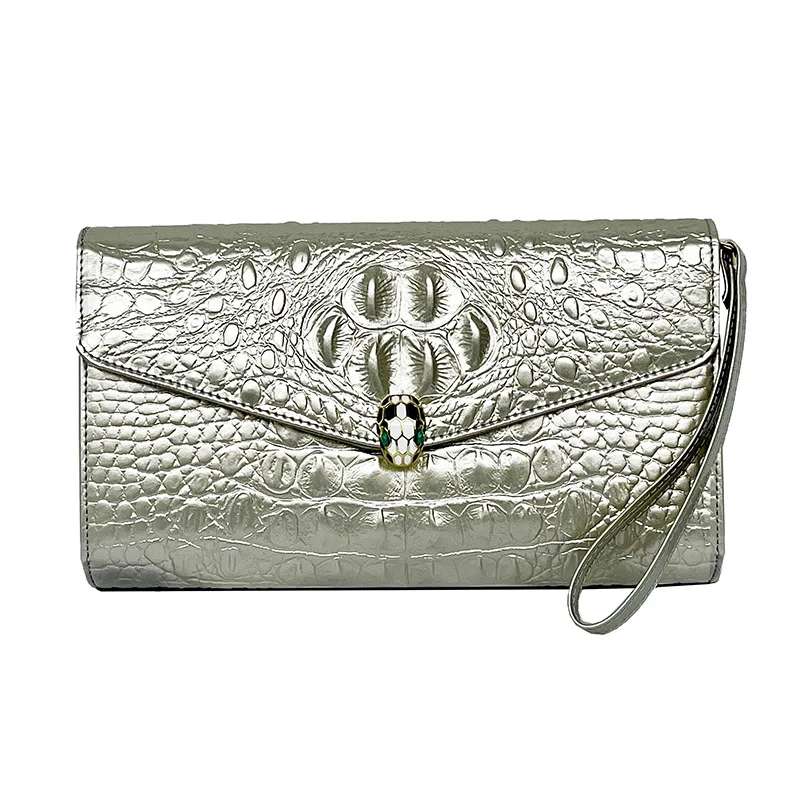 حقيبة كتف بنمط تمساح للنساء ، حقائب يد بسعة كبيرة...