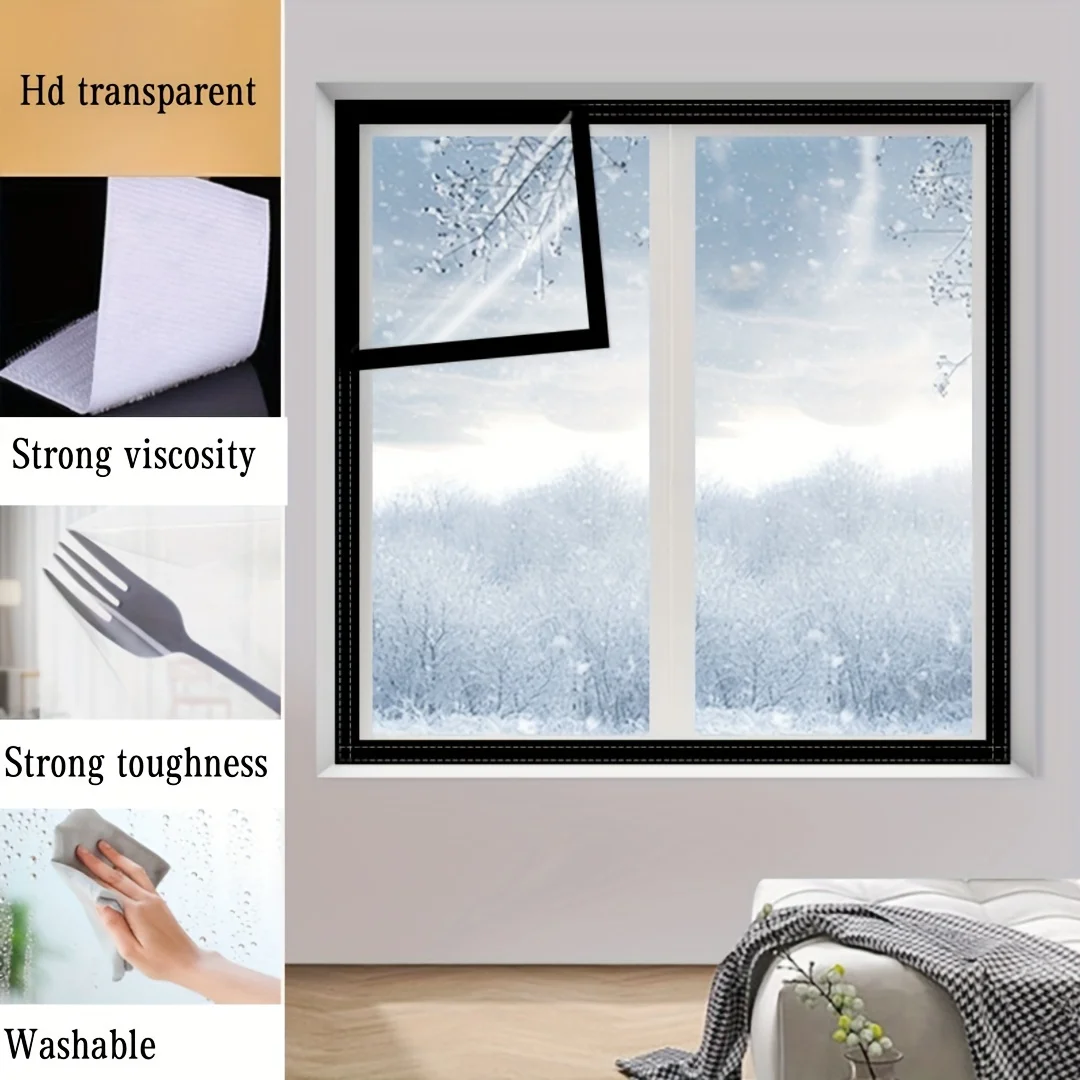Clear Winter Window Thickened Plastic Windproof Warm Anti Cold Curtain Thermal Insulated for Bedroom