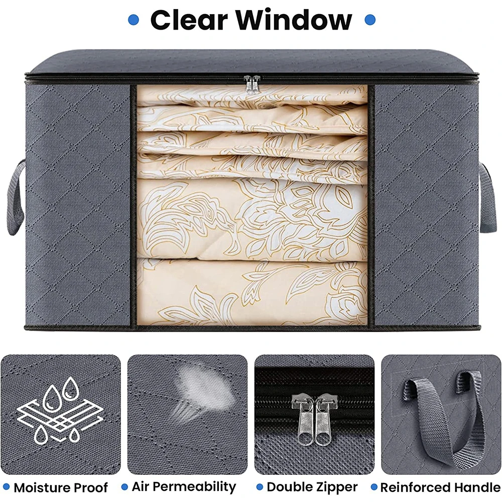 New Large Capacity Clothes Storage Bag Foldable Blanket Storage Containers for Organizing Bedroom Closet 5