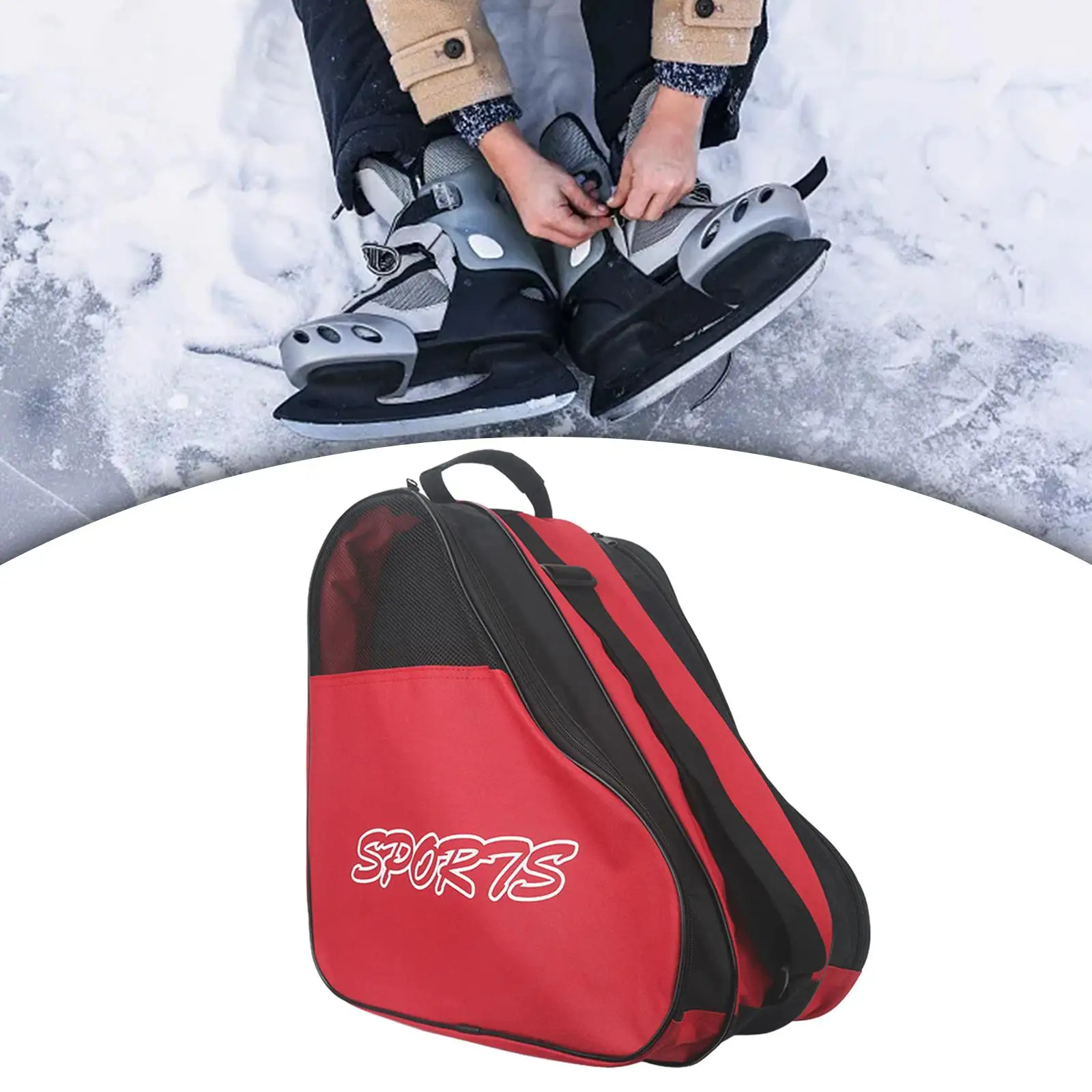 Skating Shoes Bag Roller Skates Bag Adjustable Ice Skates Roller Skating Bag Kids Inline Skates Bag for Outdoor Supplies