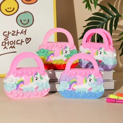 New Fidget Toys Silicone Push Bubble Crossbody Bag Sensory Reliver Autism Adults Kids Handbag Squeeze Toys for Kids Gifts