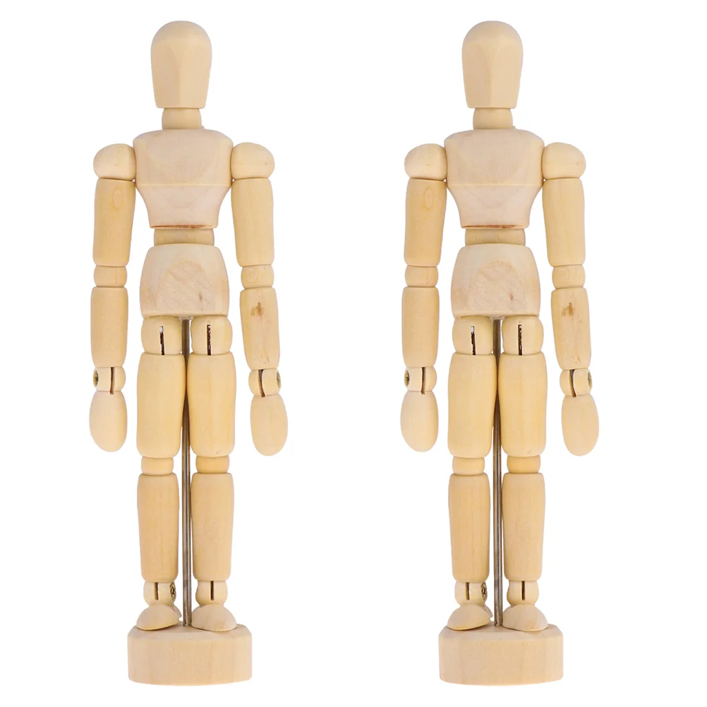 

2 Pcs Man Model Drawing Models Metal Wooden Accessory Sketch Human Mannequin