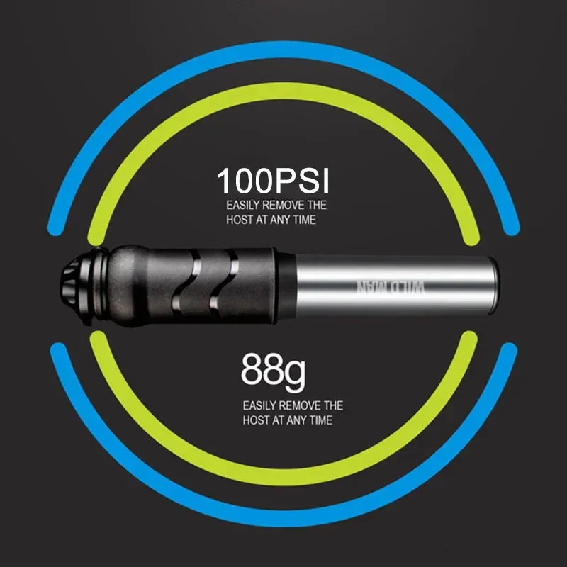 WILD MAN Alloy Mini Bike Pump Portable Cycling Air Pump Mountain Bicycle Air Pump Mtb Accesorios Schrader Presta Valve 100 Psi - Image 4
