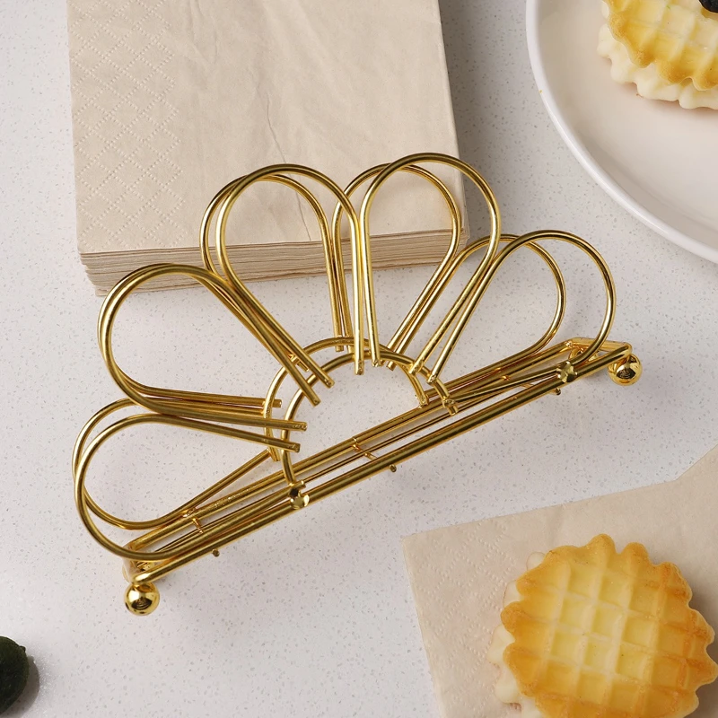 Iron Floral Napkin Holder for Hotel Cafe Tabletop Decor