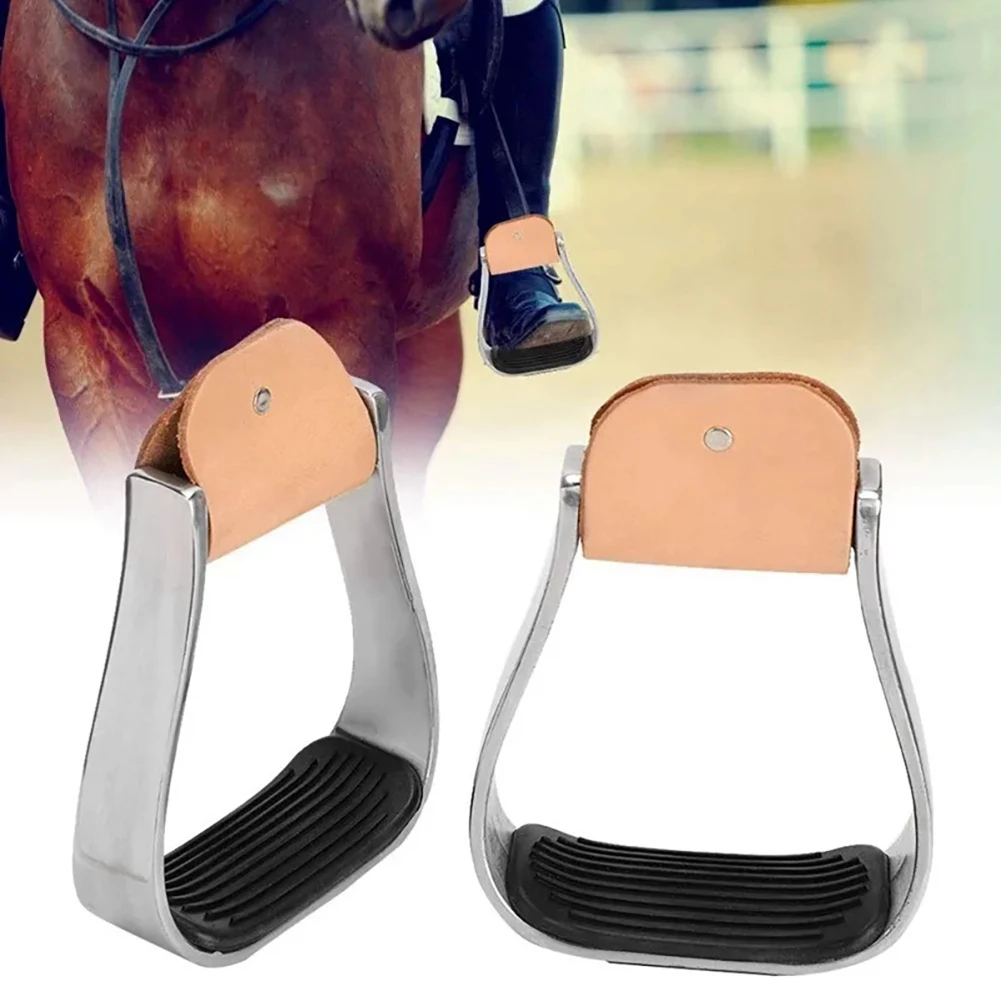 Horse Riding Stirrups Trail Stirrups For Saddle Western With Anti-Slip Rubber Pad Aluminum Lightweight Western Horse
