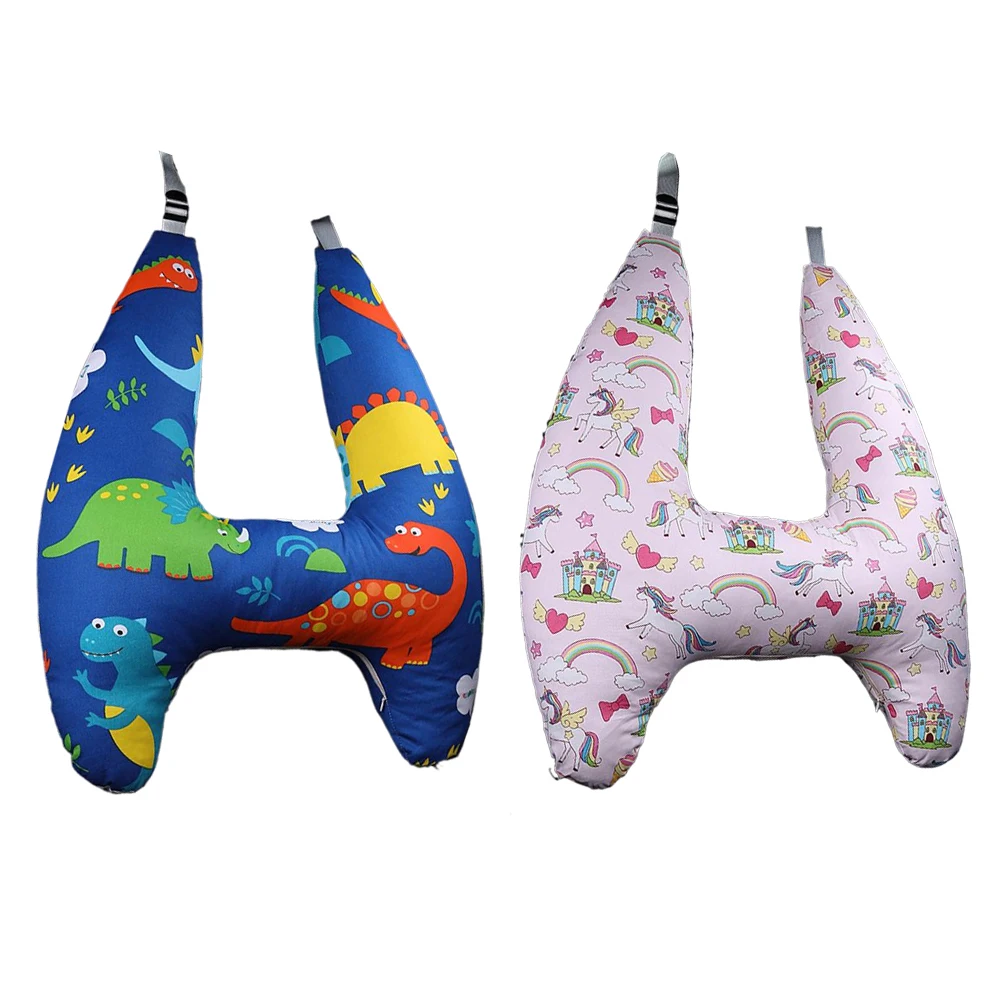 Cartoon Dinosaur Children Car Sleep Headrest Dinosaur Car Sleeping Long Journey Pillow Sleeping Pillow for Neck Head Body