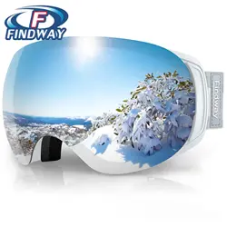 Findway Brand Adult - Frameless Ski Goggles Magnet Interchangeable Lens Anti-Fog 100% UV400 Protection Men Women Skiing Glasses