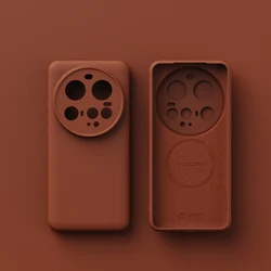 Magnetic MagSafe Solid Color Phone Case with Camera Protection for Xiaomi 14 (Tan)